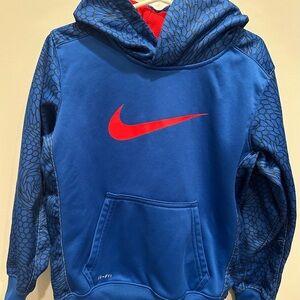 Nike Blue and Red Hooded Sweatshirt